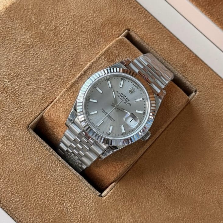 ROLEX MAN Stainless Steel Watch-SILVER/SILVER DIAL